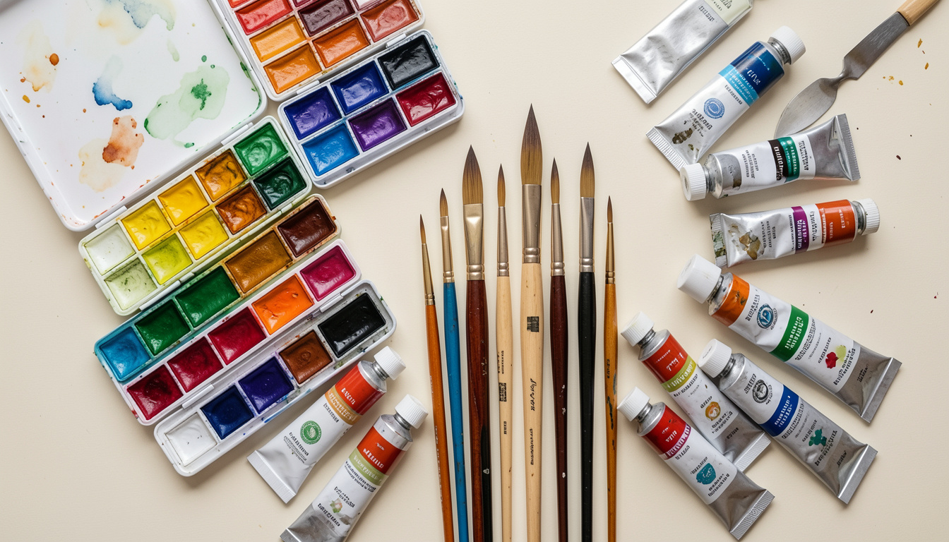 Colorful watercolor set highlighting the importance of art supplies for creative expression