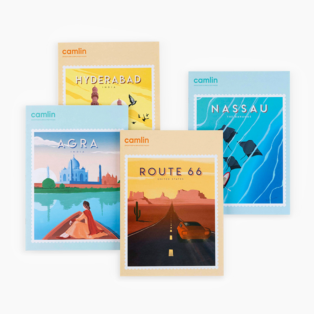 Camlin A4 Notebook - Unruled Pack of 6 notebooks, 172 pages with pin & spiral binding