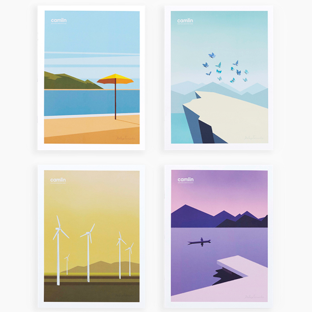 Camlin A5 Notebook - Single Line Ruling Pack of 6 notebooks, 164 pages with pin binding