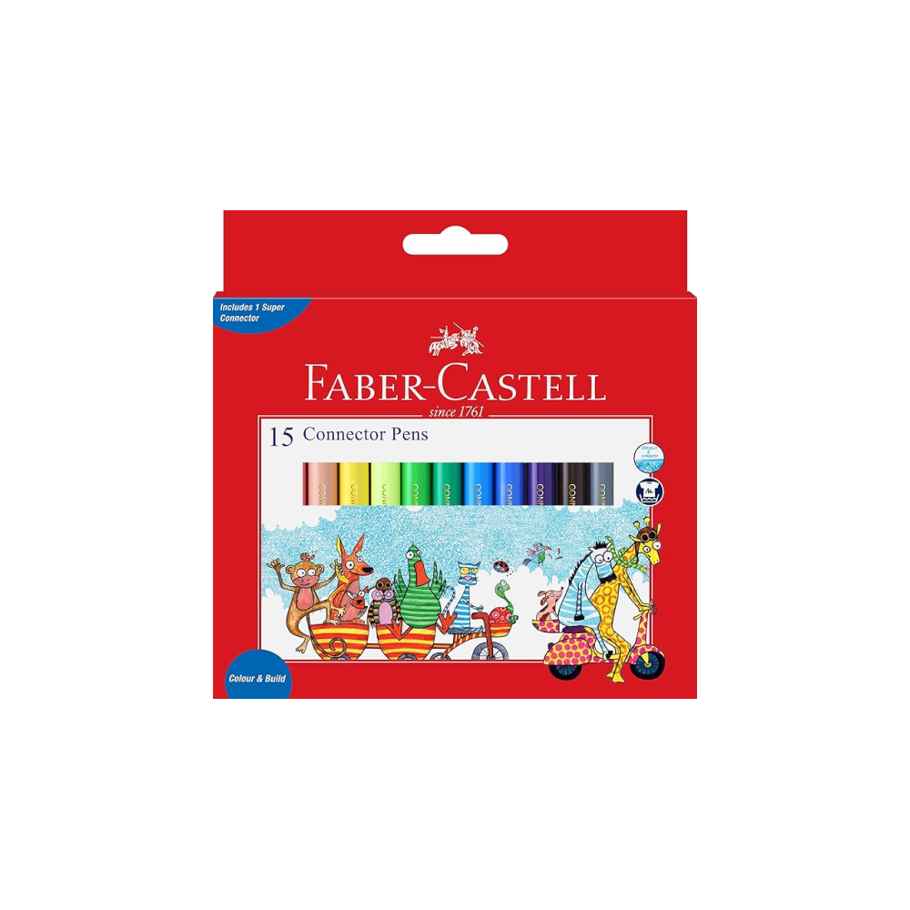 Faber Castell Connector Pen Set, Assorted Pack of 15