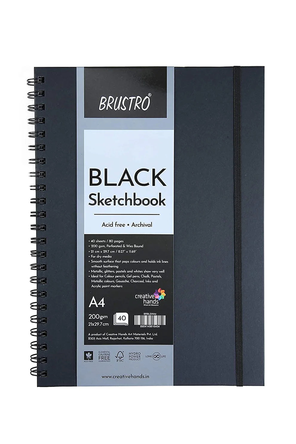 BRUSTRO BLACK SKETCH BOOK A4