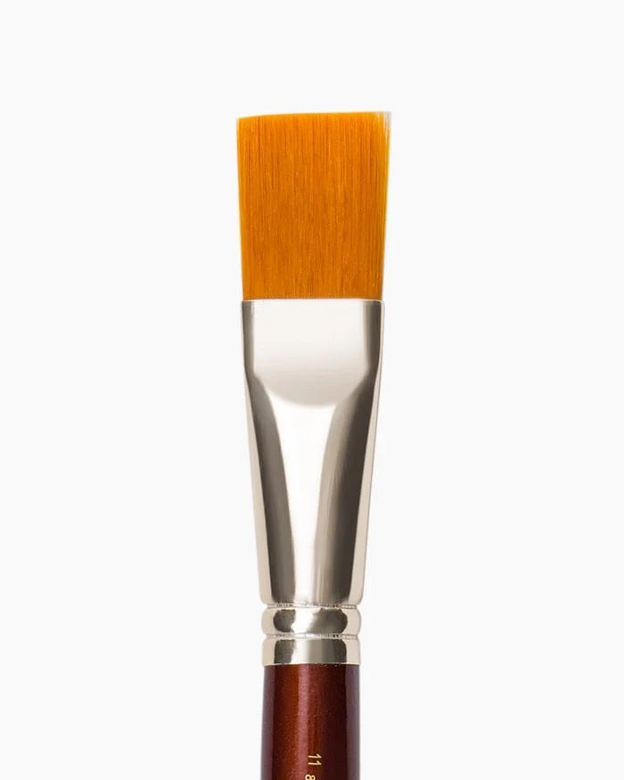 Paintbrush with wooden handle and bristles