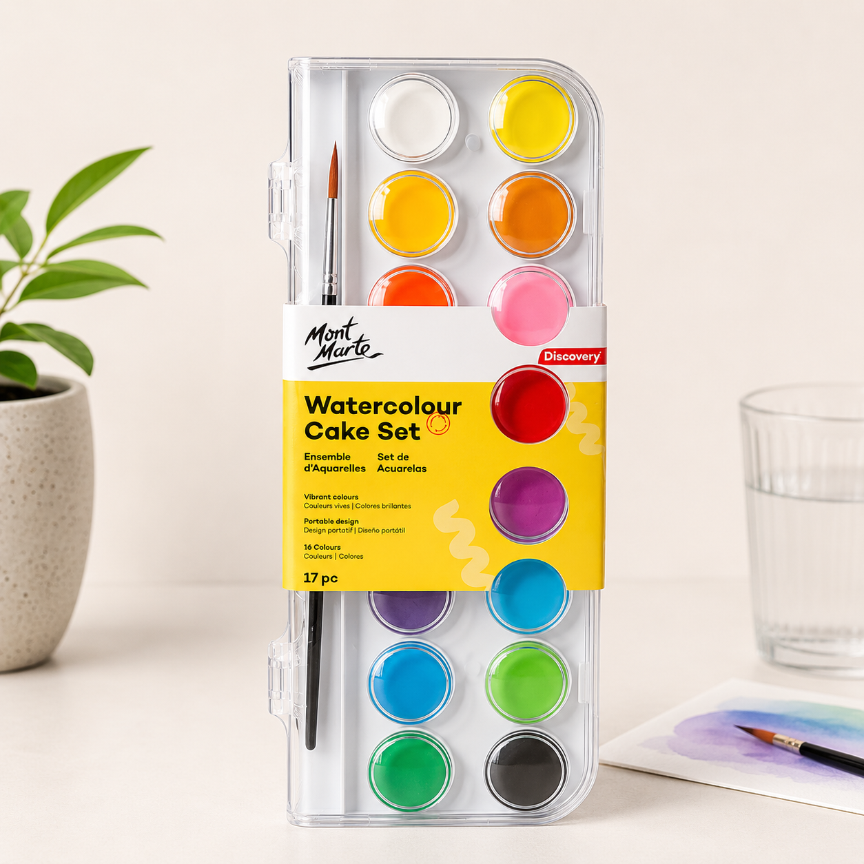 Mont Marte watercolour cake set with 17 pieces for artists and beginners
