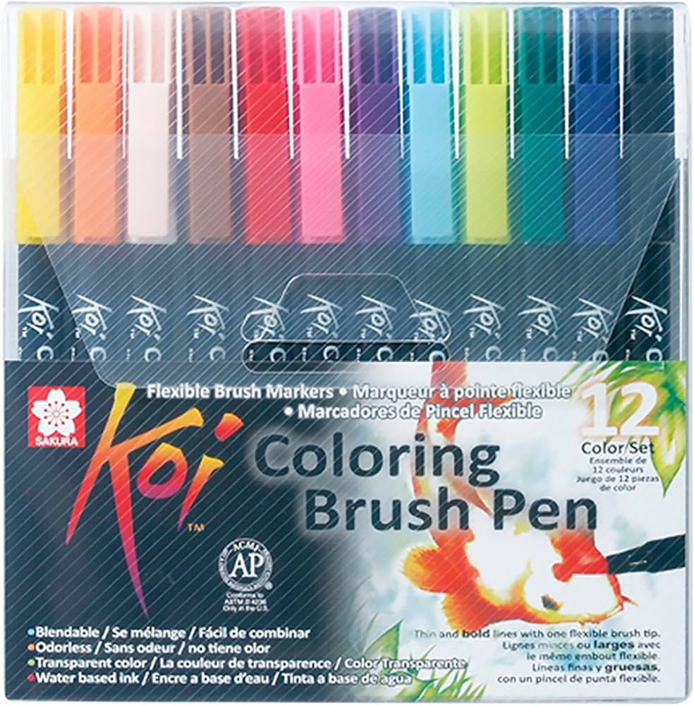 Sakura Koi Coloring Brush Pen Set of 12