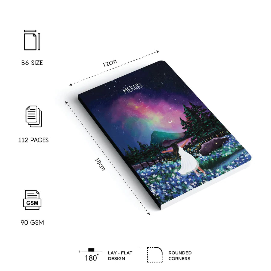 MERAKI :-Ruled Notebook(90 GSM 112 Pages B6 Notebook)