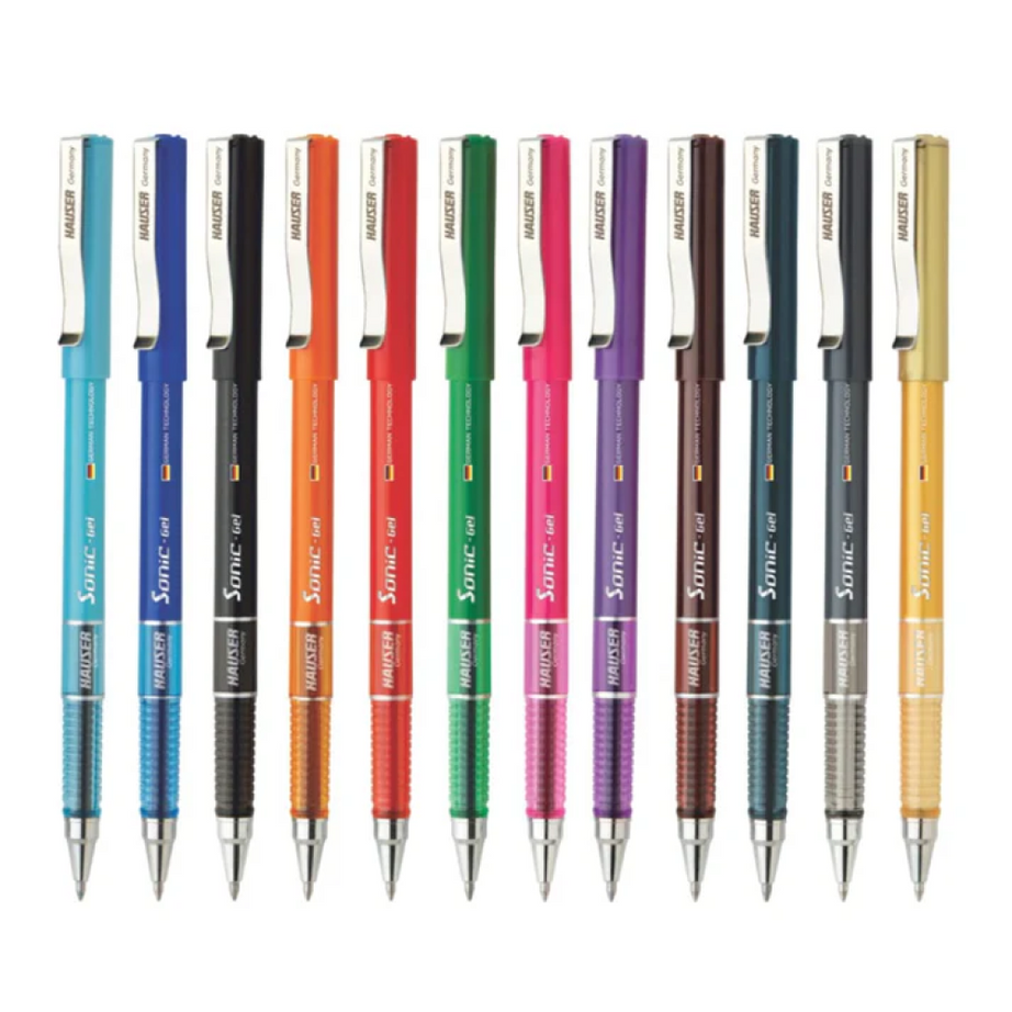 Hauser Sonic Gel Pen, 12 Colours