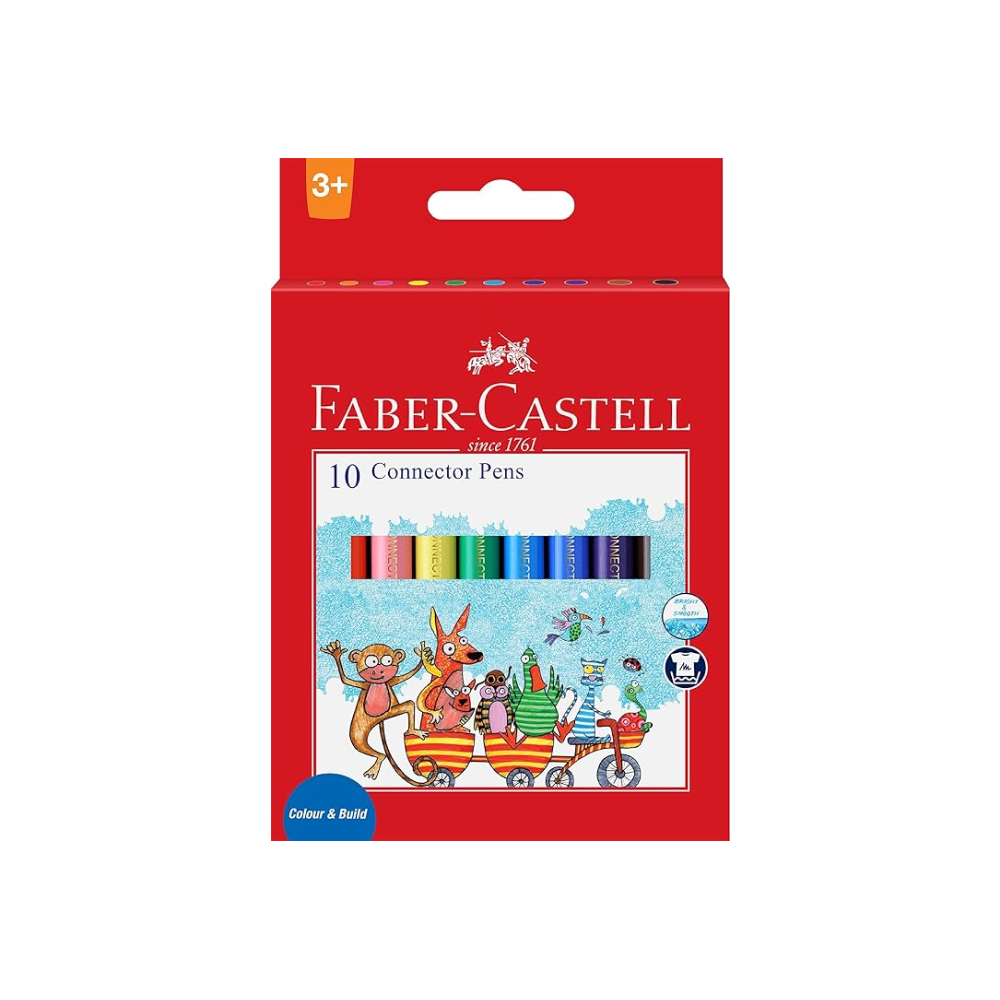 Faber Castell Connector Pen Set, Assorted Pack of 10