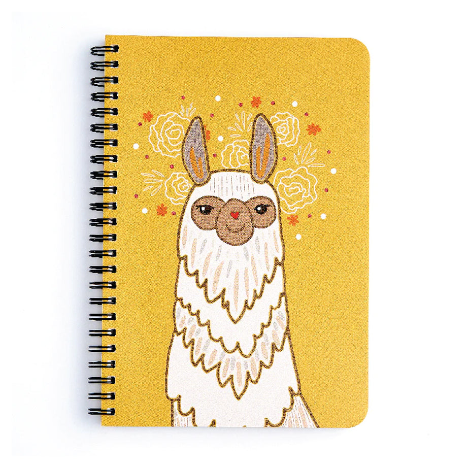 Llama-Spiral Notebook(100 GSM/144 Pages/A5 Plain/Sketchbook)