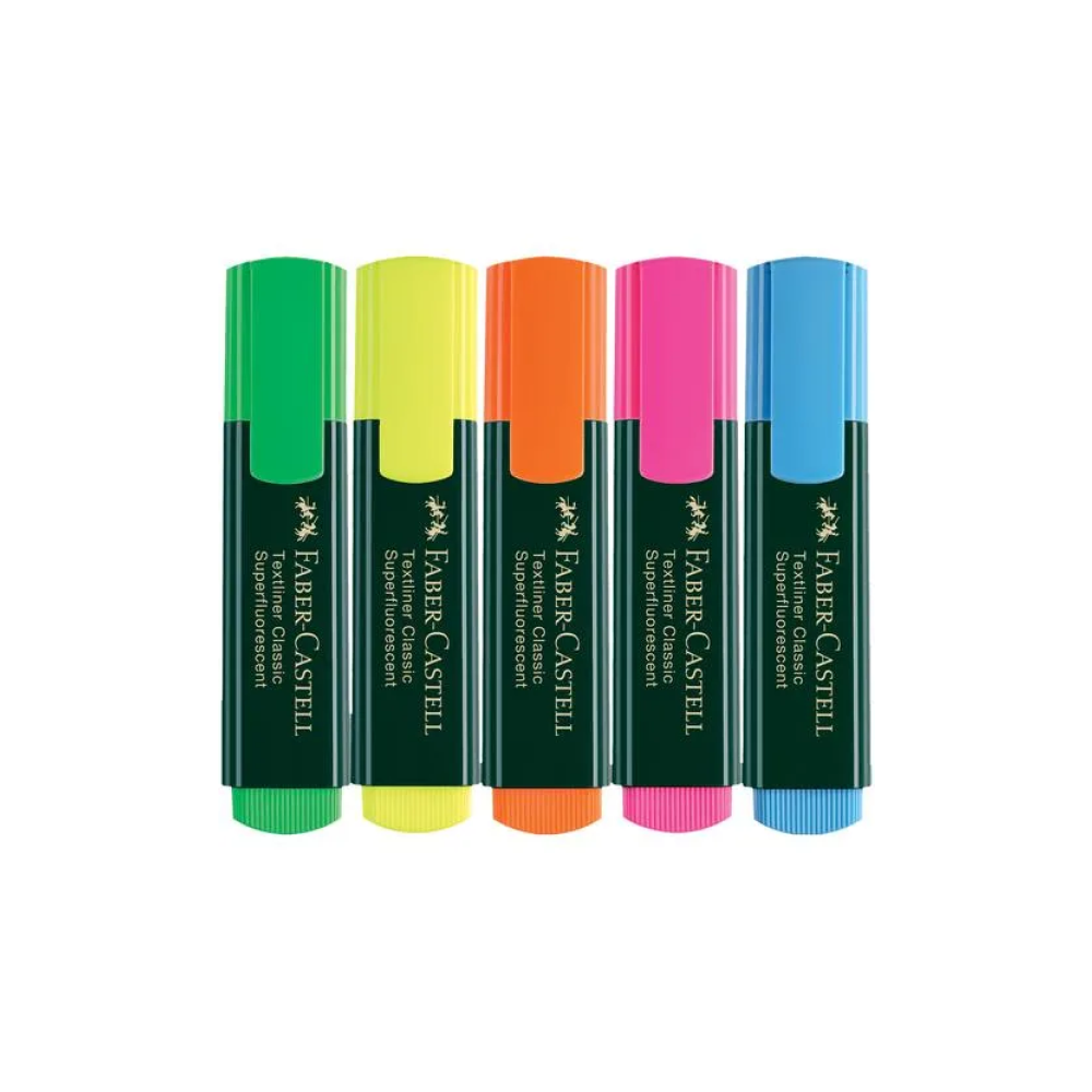 Faber Castell Super Fluorescent Highlighter, Pack Of 5