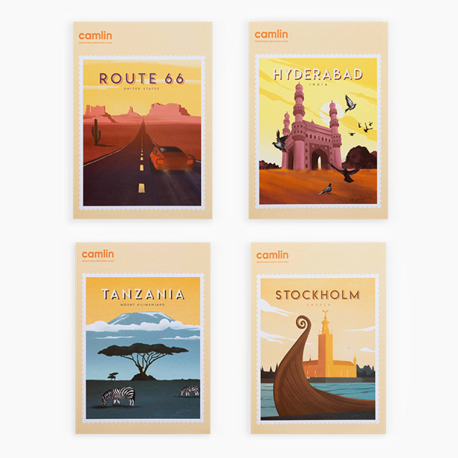 Camlin A4 Notebook - Unruled Pack of 6 notebooks, 172 pages with pin & spiral binding