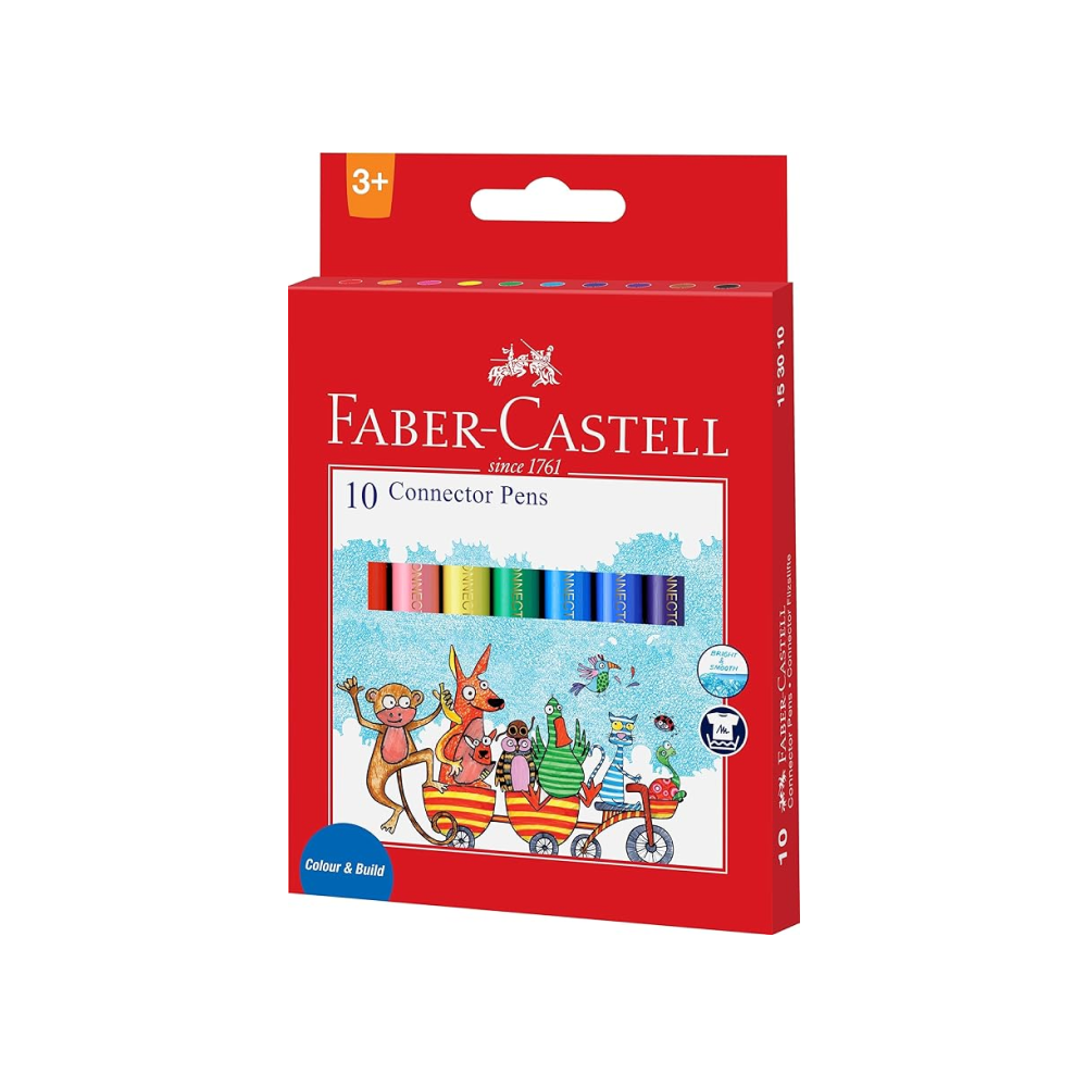Faber Castell Connector Pen Set, Assorted Pack of 10
