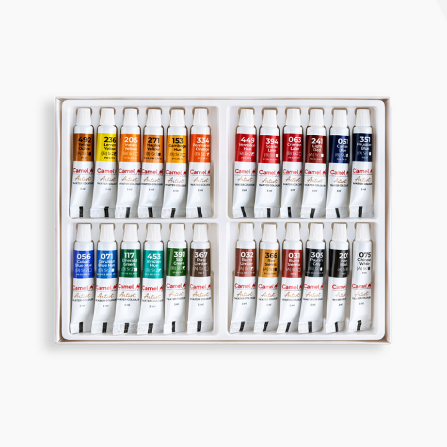 Camel Artist  Water Colours Assorted pack of tubes, 24 shades in 5 ml