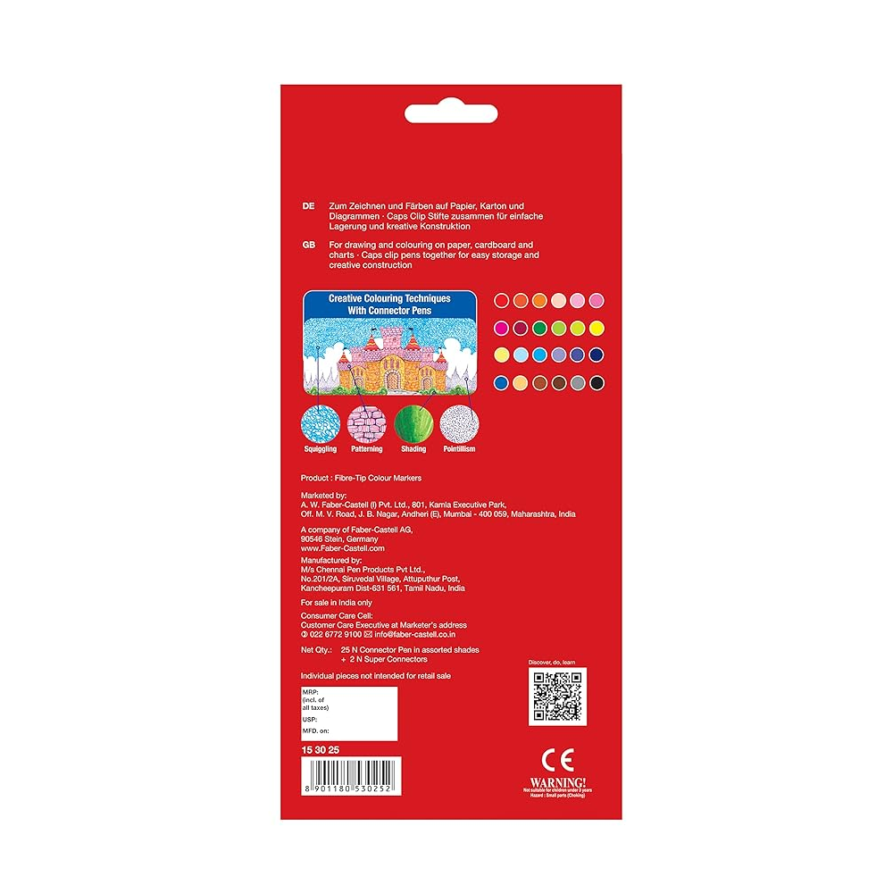 Faber Castell Connector Pen Set, Assorted Pack of 25