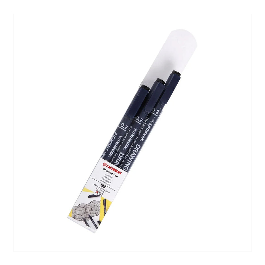 Snowman Drawing Pen Black Pack of 3