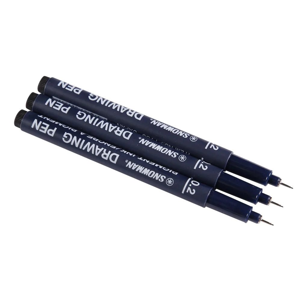 Snowman Drawing Pen Black Pack of 3