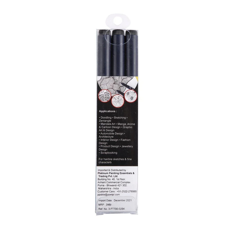 Snowman Drawing Pen Black Pack of 3