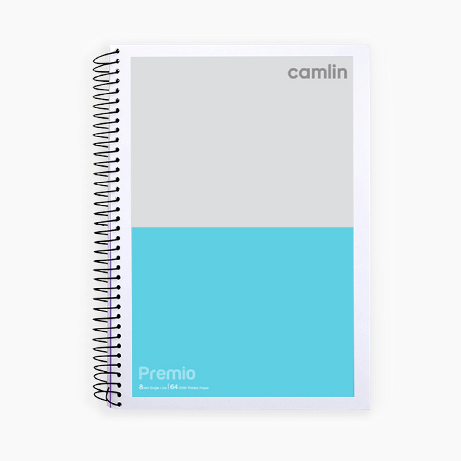 Camlin Premio A4 Notebook - Single Line Ruling Single notebook, 300 pages with spiral binding