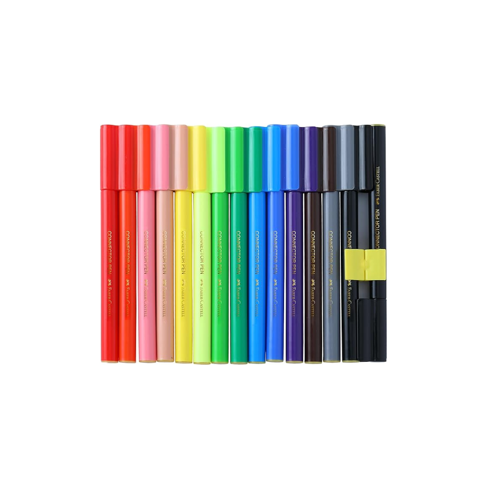 Faber Castell Connector Pen Set, Assorted Pack of 15
