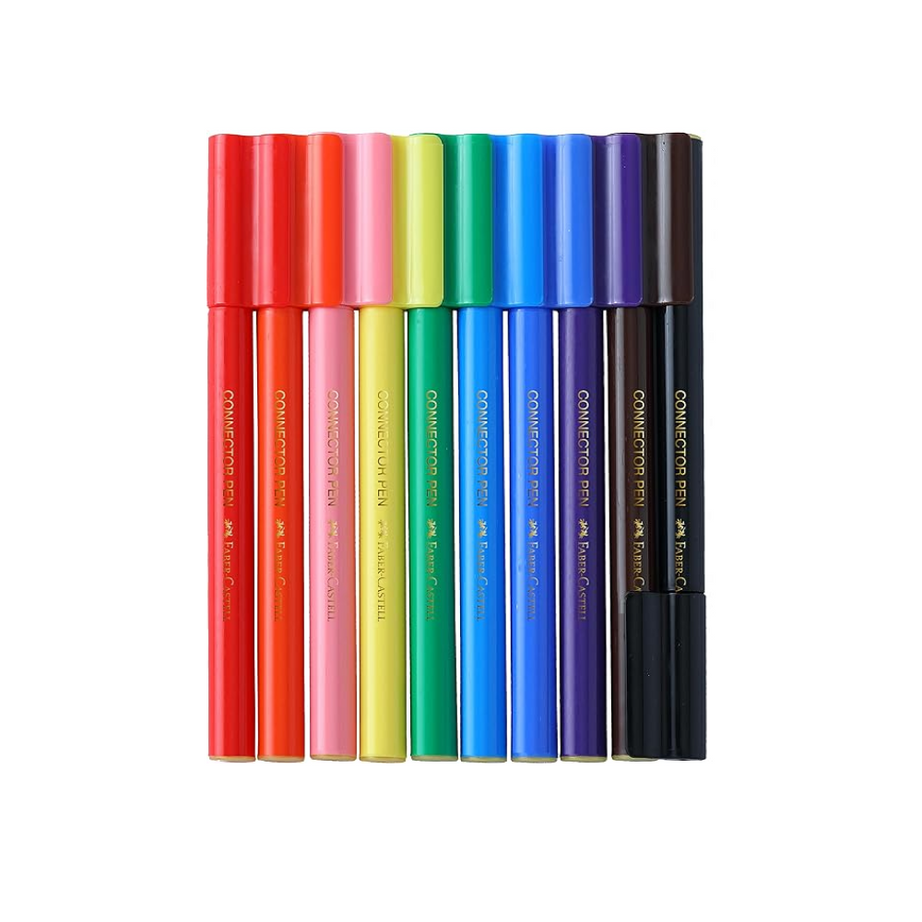 Faber Castell Connector Pen Set, Assorted Pack of 10