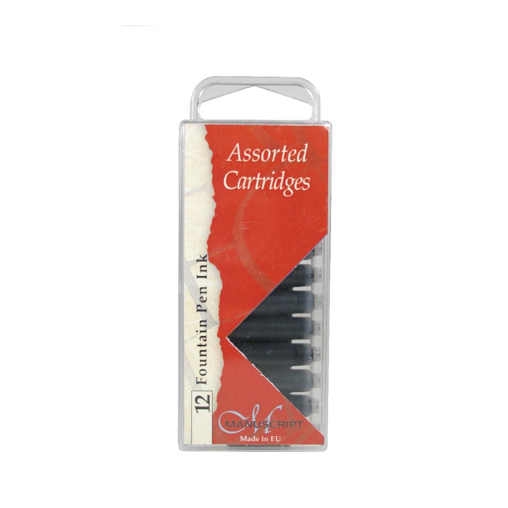 Manuscript Assorted Fountain Pen Ink Cartridges - Set of 12