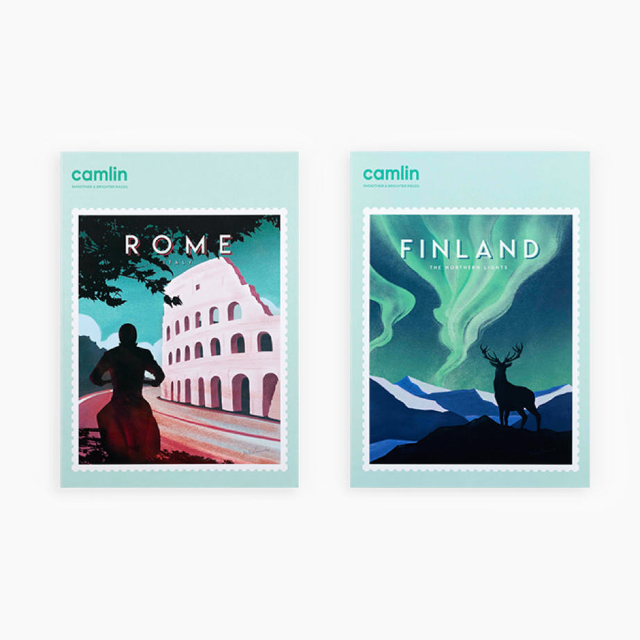 Camlin A4 Notebook - Unruled Pack of 6 notebooks, 172 pages with pin & spiral binding