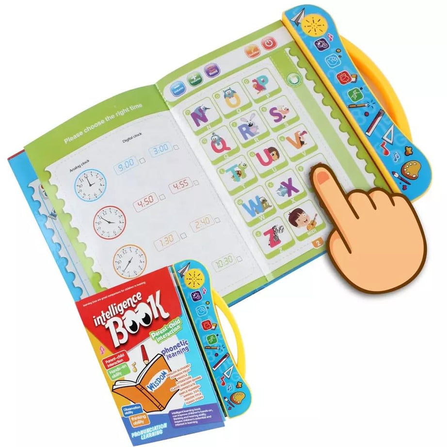 Intelligence Book | Interactive Book -Musical English Educational Phonetic Learning Book for 3 + Year Kids|Toddlers|Educational ABC and 123 E-Learning Kids Electronic Activity Notebook.