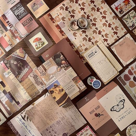 Mluffy Collage Album with 346 Aesthetic Stickers | DIY Scrapbook & Journal Craft Kit