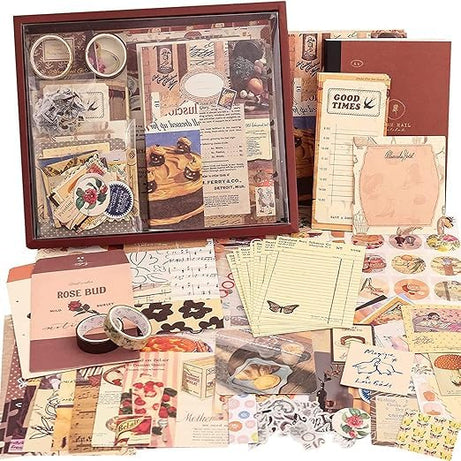 Mluffy Collage Album with 346 Aesthetic Stickers | DIY Scrapbook & Journal Craft Kit
