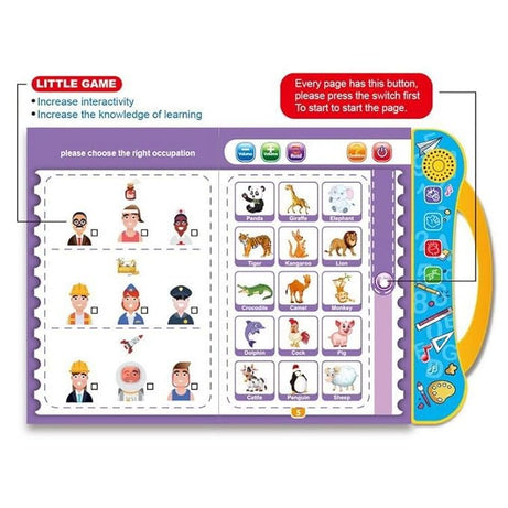 Intelligence Book | Interactive Book -Musical English Educational Phonetic Learning Book for 3 + Year Kids|Toddlers|Educational ABC and 123 E-Learning Kids Electronic Activity Notebook.