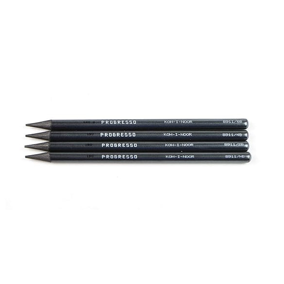Koh-i-noor Progresso Graphite Set of 4HB/2B/4B&6B In Blister