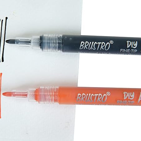 Brustro Acrylic DIY Fine Tip Marker Set of 24 | Multi-Surface Paint Markers for Art & Craft
