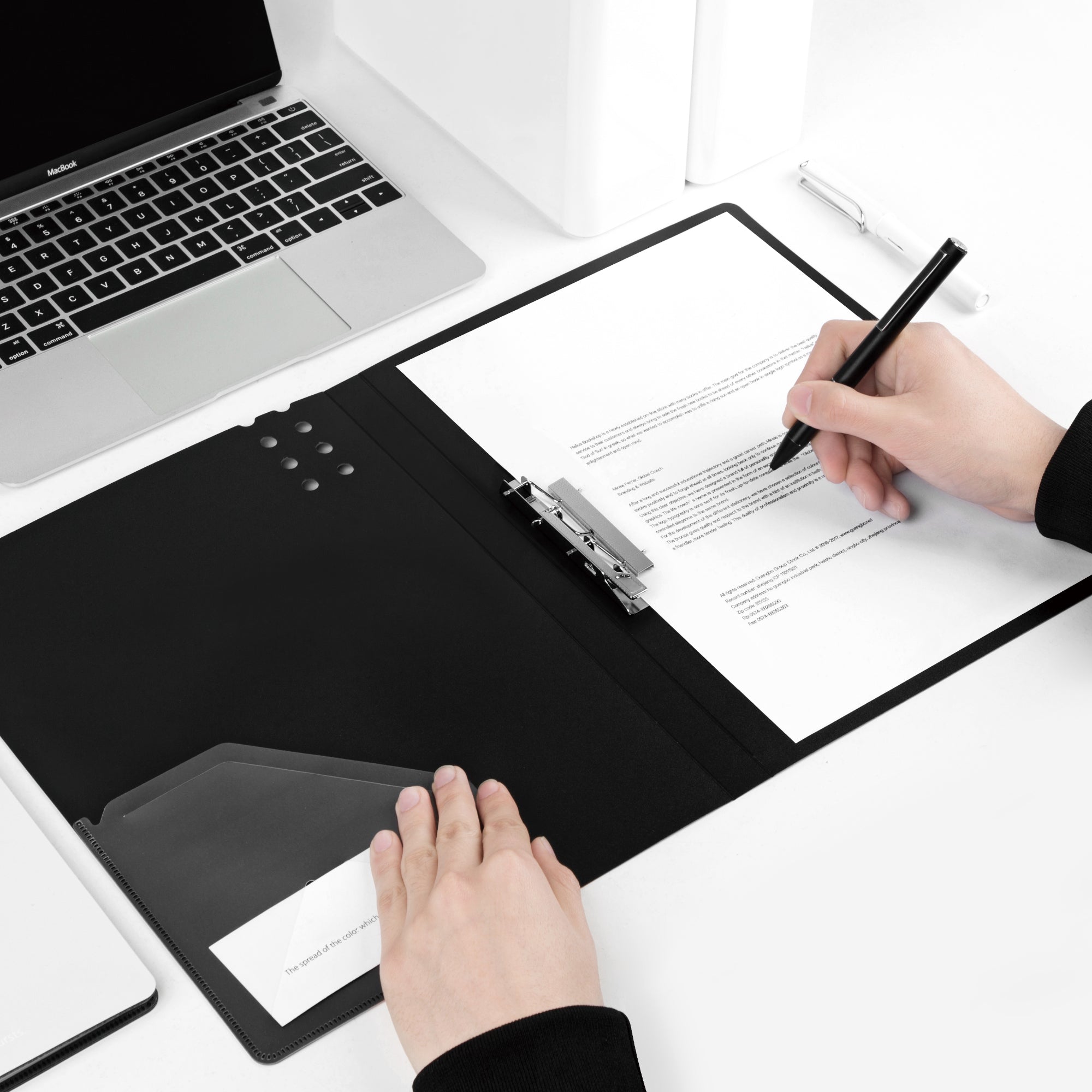 A4 Black Clip File with Side Clip – Kinbor