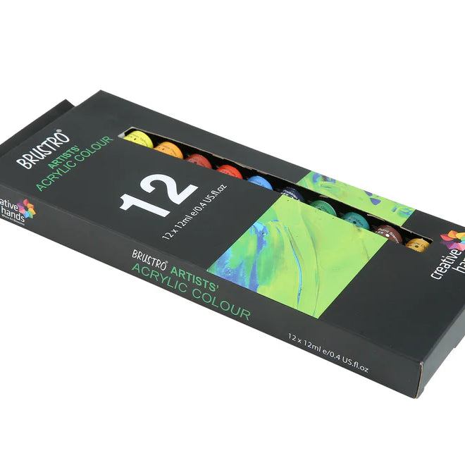BRUSTRO ARTIST ACRYLIC COLOUR-12SHADES SET