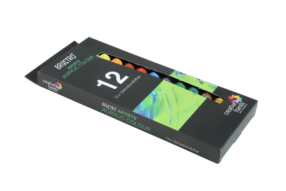 BRUSTRO ARTIST ACRYLIC COLOUR-12SHADES SET