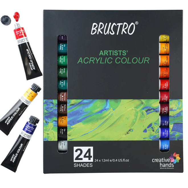 BRUSTRO ARTIST ACRYLIC COLOUR-24SHADES SET