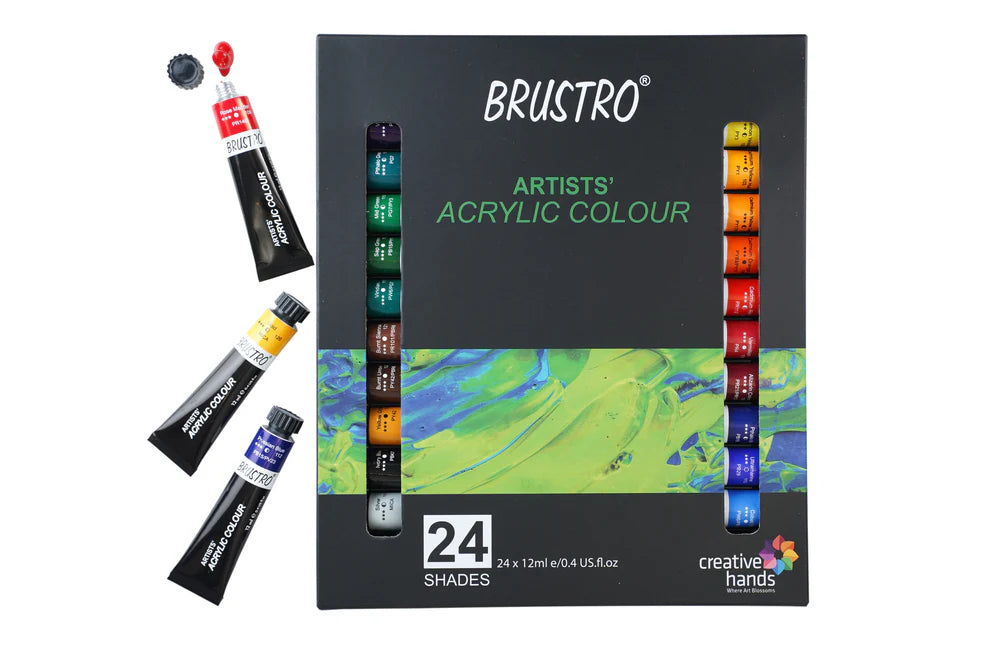 BRUSTRO ARTIST ACRYLIC COLOUR-24SHADES SET