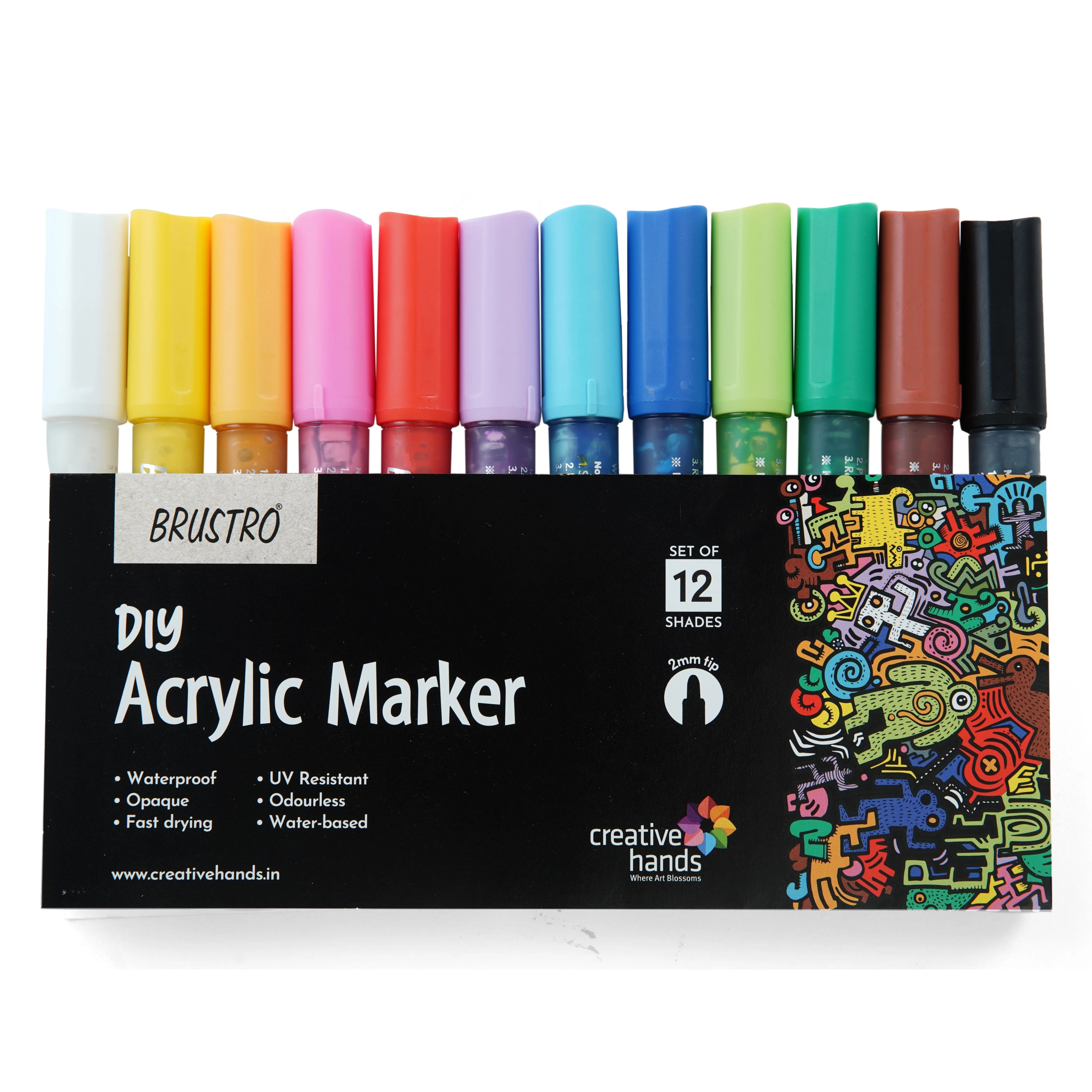 BRUSTRO DIY ACRYLIC MARKER SET OF-12