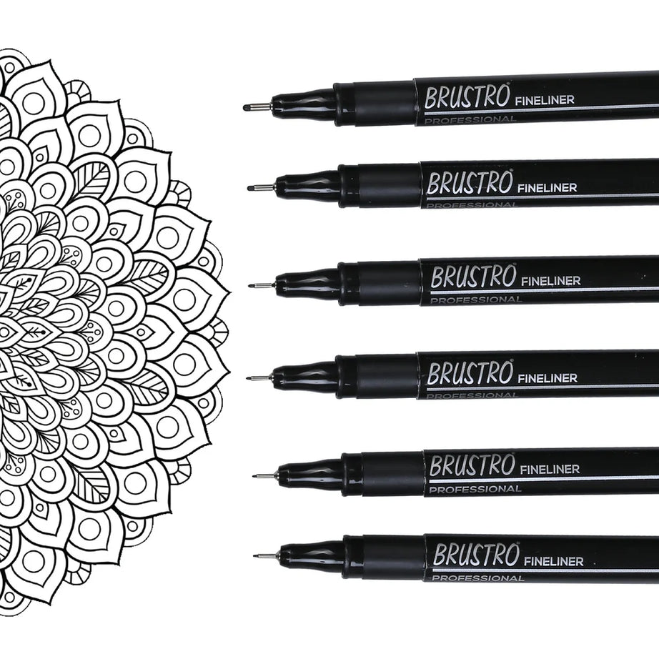 BRUSTRO PROFESSIONAL FINELINERS-SET OF 6