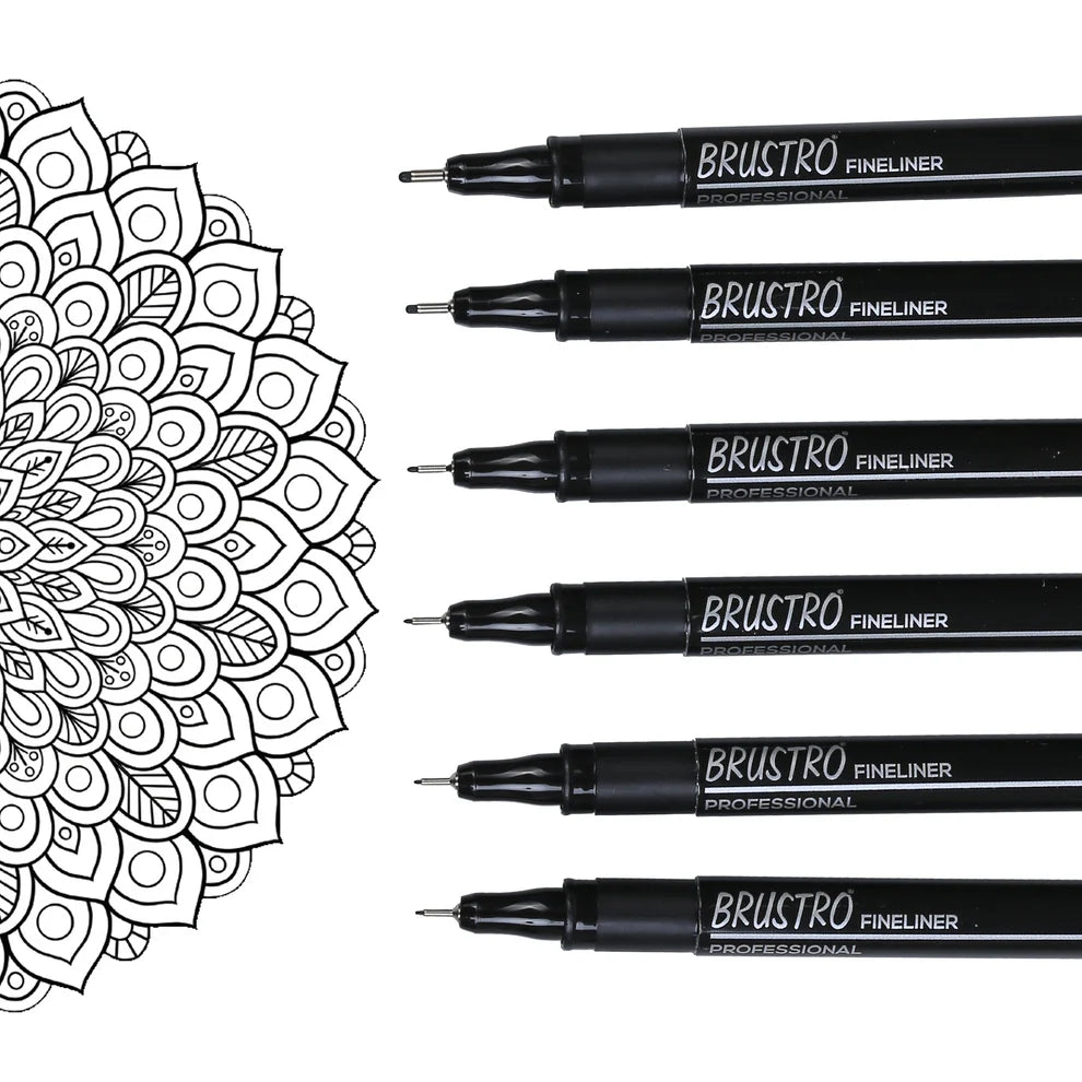 BRUSTRO PROFESSIONAL FINELINERS-SET OF 6