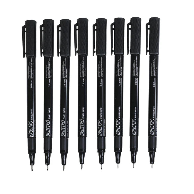 BRUSTRO PROFESSIONAL FINELINERS-SET OF 8