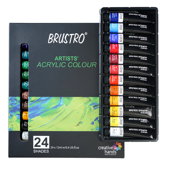 BRUSTRO ARTIST ACRYLIC COLOUR-24SHADES SET