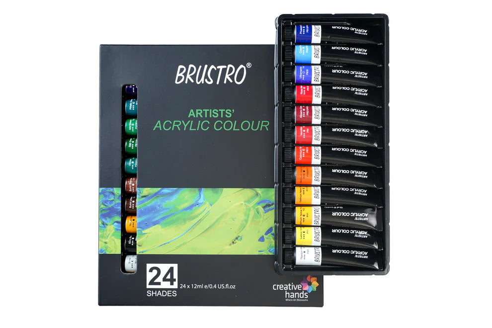 BRUSTRO ARTIST ACRYLIC COLOUR-24SHADES SET