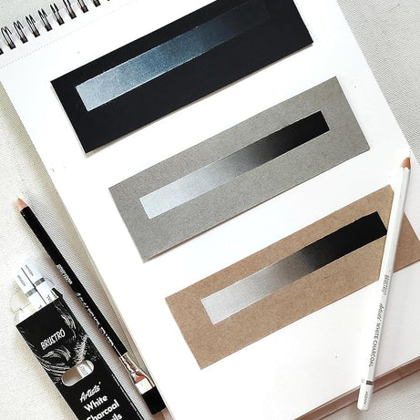 BRUSTRO ARTIST WHITE CHARCOAL PENCILS-SET OF-4