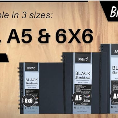 BRUSTRO BLACK SKETCH BOOK A5