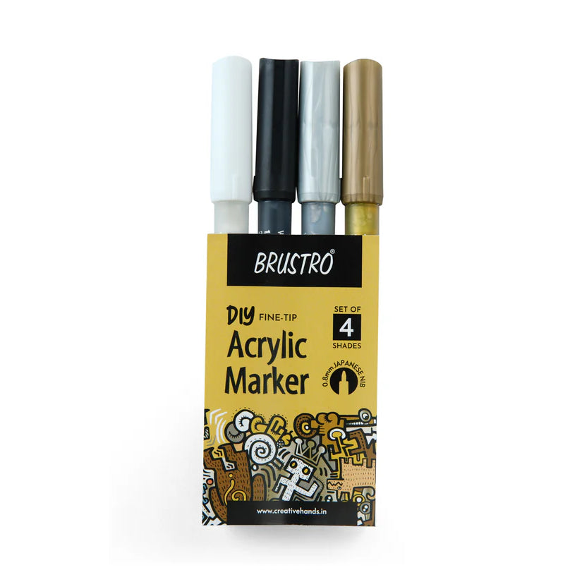 BRUSTRO DIY ACRYLIC MARKER SET OF-4