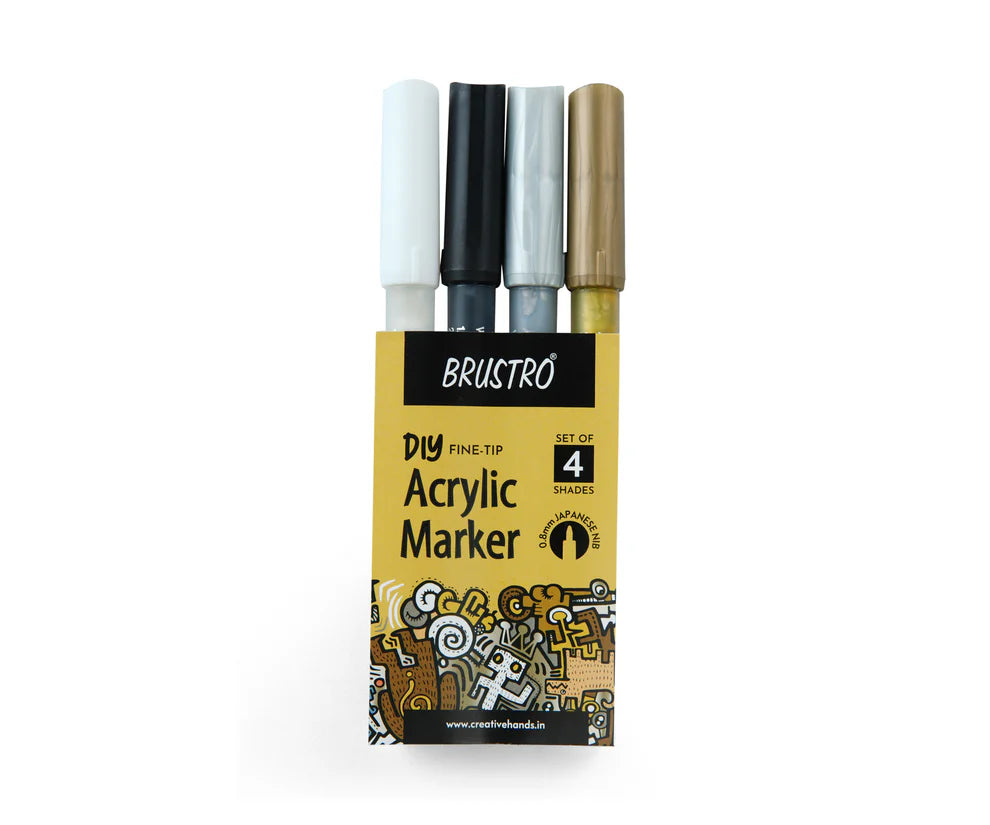 BRUSTRO DIY ACRYLIC MARKER SET OF-4