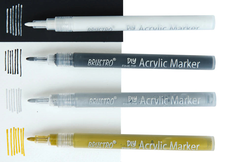 BRUSTRO DIY ACRYLIC MARKER SET OF-4