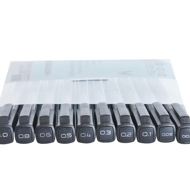 BRUSTRO PROFESSIONAL FINELINERS-SET OF 10