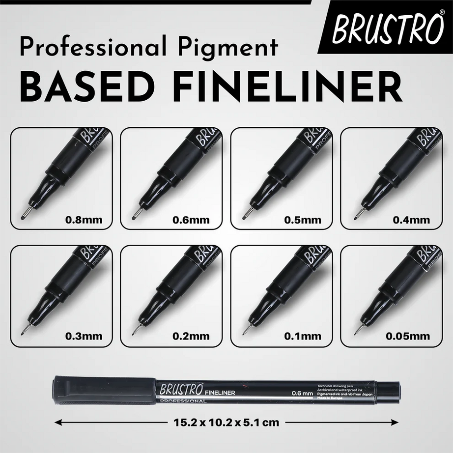 BRUSTRO PROFESSIONAL FINELINERS-SET OF 10