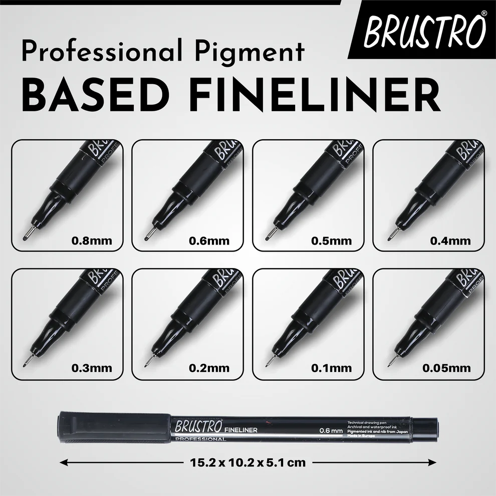 BRUSTRO PROFESSIONAL FINELINERS-SET OF 10